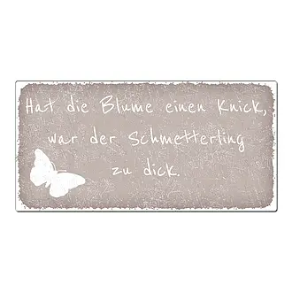 Aluschild im Vintage Look mit Wunschtext 300 x 150mm taupe