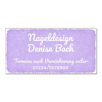 Aluschild im Vintage Look mit Wunschtext 300 x 150mm violett