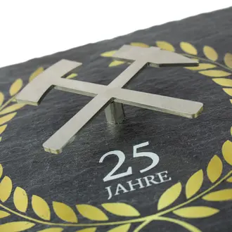 Schiefertafel als Geschenk für Bergbaufreunde