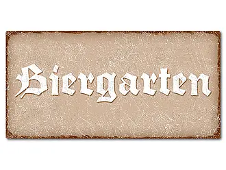 Blechschild im Vintage Look mit Wunschtext 300 x 150mm cappuccino/braun