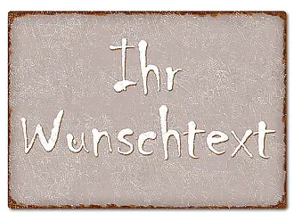 Blechschild mit Wunschtext A4 taupe/braun