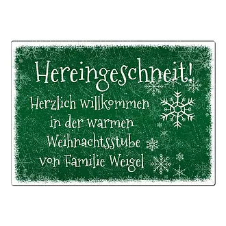 Weihnachtsspruch auf einem Schild