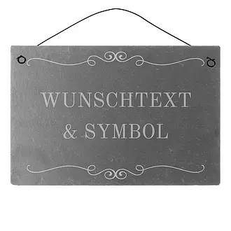 Dekoschild aus Schiefer 30 x 20 cm mit Wunschtext 