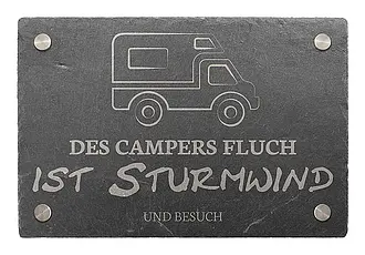 Dekoschild aus Schiefer 30 x 20 cm - Motiv Wohnmobil