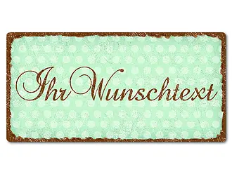 Dekoschild im Retro Look mit Polka Dots 200 x 100mm Polka Dots pastellmint