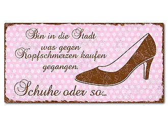 Dekoschild im Retro Look mit Polka Dots 300 x 150mm Polka Dots rosa