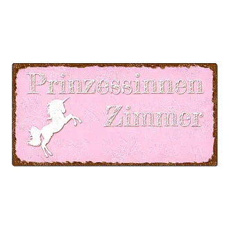 Dekoschild im Vintage Look mit Wunschtext 200 x 100mm pastellrosa/braun