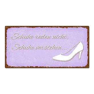 Dekoschild im Vintage Look mit Wunschtext 200 x 100mm pastellviolett/braun