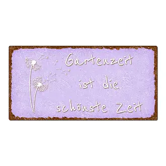 Dekoschild im Vintage Look mit Wunschtext 200 x 100mm pastellviolett/braun