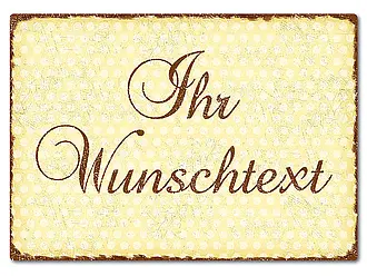 Farbiges Aluschild mit Polka Dots und Wunschtext A4 Polka Dots pastellgelb