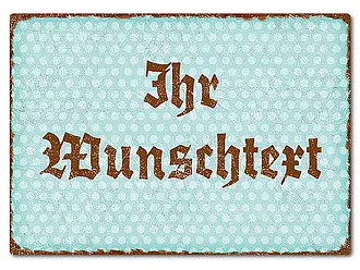 Farbiges Aluschild mit Polka Dots und Wunschtext A4 Polka Dots pastelltürkis