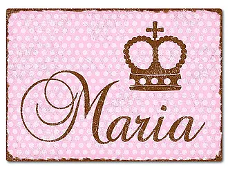 Farbiges Aluschild mit Polka Dots und Wunschtext A4 Polka Dots rosa