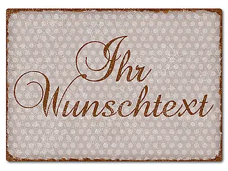 Farbiges Aluschild mit Polka Dots und Wunschtext A4 Polka Dots taupe