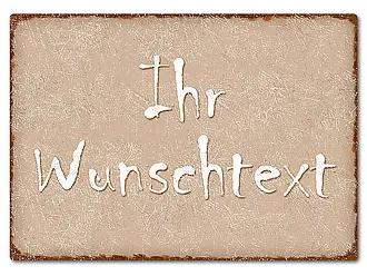 Farbiges Blechschild mit Wunschtext A4 cappuccino/braun