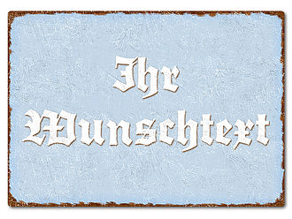 Farbiges Blechschild mit Wunschtext A4 pastellblau Farbiges Blechschild mit Wunschtext A4 pastellblau
