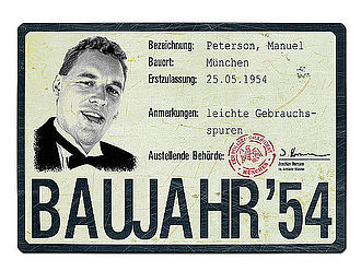 Geburtstagsschild für individuelle Beschriftungen zu jedem Geburtstag - Historisches Nummernschild mit Wunschtext