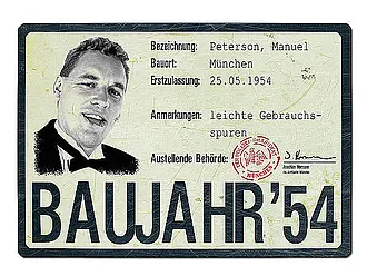 Geburtstagsschild für individuelle Beschriftungen zu jedem Geburtstag - Historisches Nummernschild mit Wunschtext