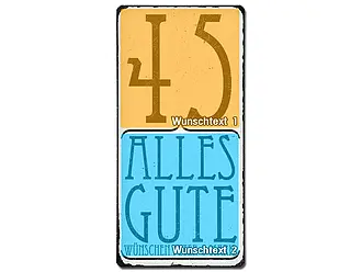 Geburtstagsschild Vintage Stil mit Wunschtext 