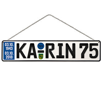 Schild zum 75. Schild zum 75.