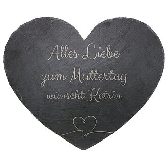 Geschenk zum Muttertag - Schieferherz mit Gravur - mit Gravur Geschenk zum Muttertag - Schieferherz mit Gravur - mit Gravur