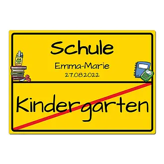 Schild zum Schulanfang