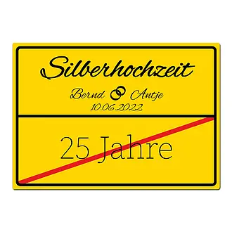 Schild zur Silberhochzeit