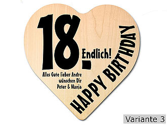 Herz Holzschild Mit Wunschtext Geschenk Zum 18 Geburtstag Geschenke Online Kaufen Individuelle Und Personalisierte Geschenkideen Mit Text Oder Foto