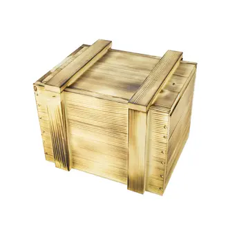 Geschenkverpackung aus geflammten Holz