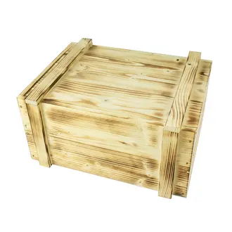 Geschenkverpackung aus geflammten Holz