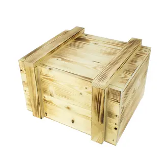 Geschenkverpackung aus geflammten Holz