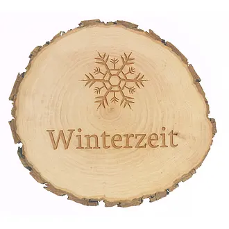 Holzrindenschild - Winterzeit Größe: ca. 9-10 cm - Geschenke