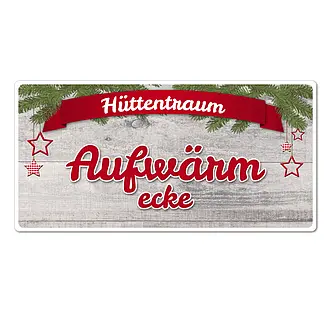 Dekoschild Aufwärmecke