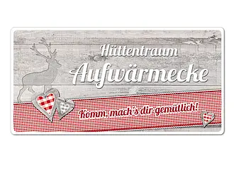 Dekoschild Aufwärmecke