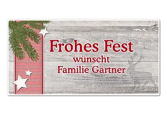 Schild "Frohes Fest" mit Wunschtext