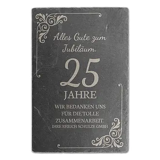 Geschenk zum Jubiläum - Schiefertafel mit Jahreszahl