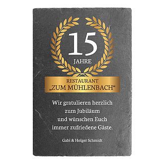 Jubiläumsgeschenk mit Kranz und Jahreszahl Jubiläumsgeschenk mit Kranz und Jahreszahl