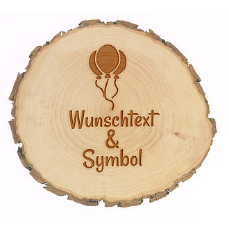 Holzrindenschild mit Gravur Holzrindenschild mit Gravur