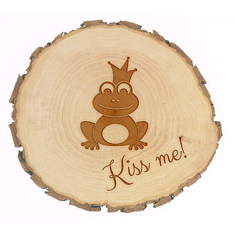Gravur auf rundem Holzschild Gravur auf rundem Holzschild