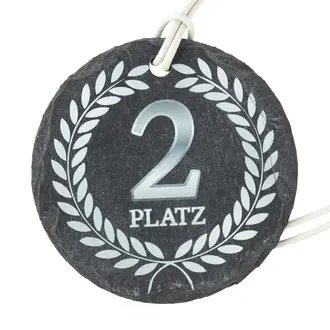 Medaille aus Schiefer mit passendem Lederband 