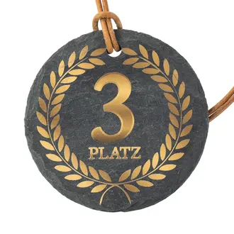 Medaille aus Schiefer mit passendem Lederband 