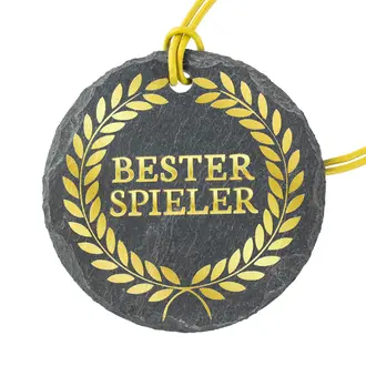 Medaille aus Schiefer mit passendem Lederband 