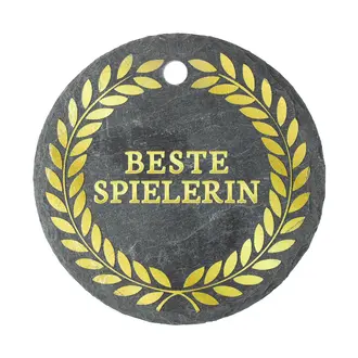 Medaille aus Schiefer mit passendem Lederband 