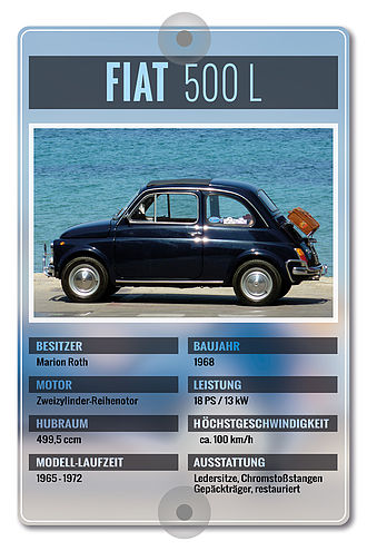 Oldtimer-Präsentationsschild 200 x 300mm modern Oldtimer-Präsentationsschild 200 x 300mm modern