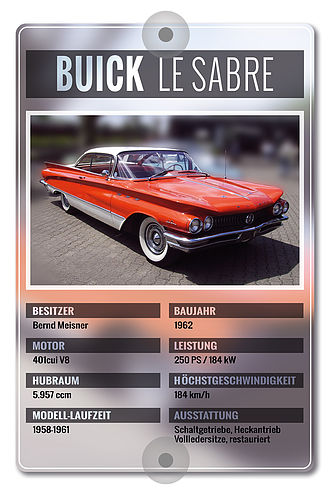 Oldtimer-Präsentationsschild 200 x 300mm modern Oldtimer-Präsentationsschild 200 x 300mm modern