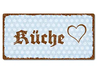 Retro Schild mit Polka Dots 200 x 100mm Polka Dots pastellblau