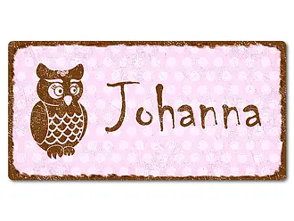 Retro Schild mit Polka Dots 200 x 100mm Polka Dots pastellrosa