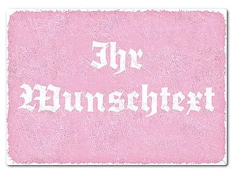 Retroschild mit Wunschtext A4 rosa