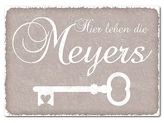 Retroschild mit Wunschtext A4 taupe