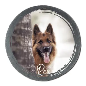 Schieferschild mit Foto vom Schäferhund