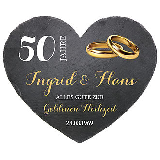 Schieferherz Zum 50 Hochzeitstag Goldenen Hochzeit Grosse 24 Cm Goldene Hochzeit Geschenke Online Kaufen Individuelle Und Personalisierte Geschenkideen Mit Text Oder Foto